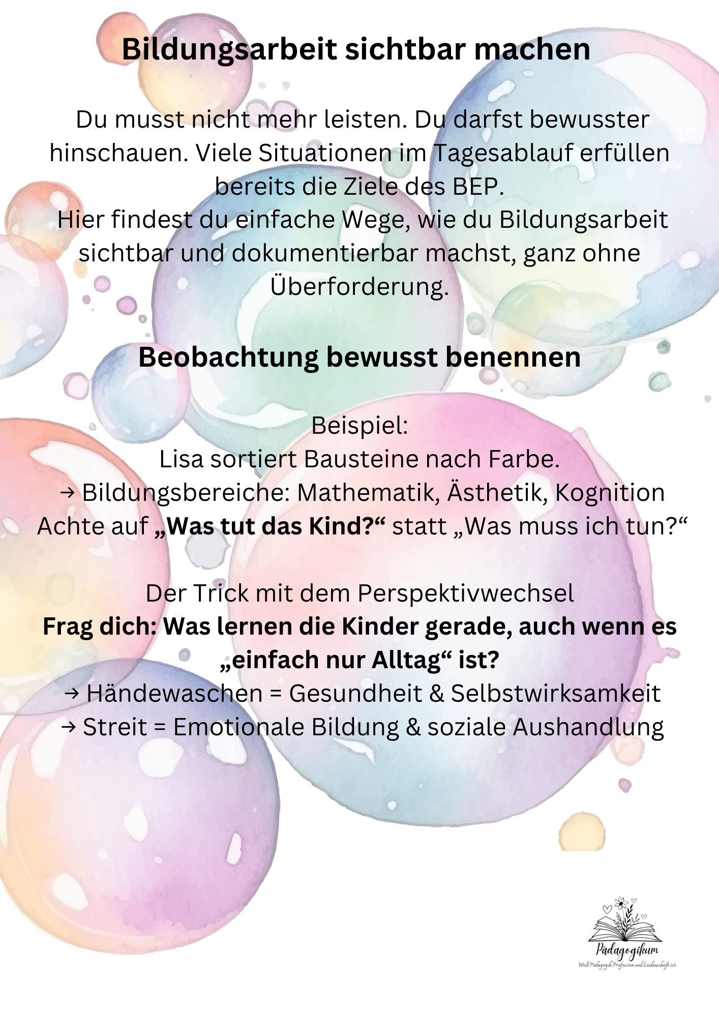 BEP-Bundle Zwei Workbooks Ein gemeinsames Ziel: Bildungsprozesse bewusst begleiten